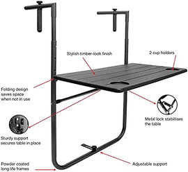Rectangle Hanging Balcony Table - Height Adjustable - L&N GROUP