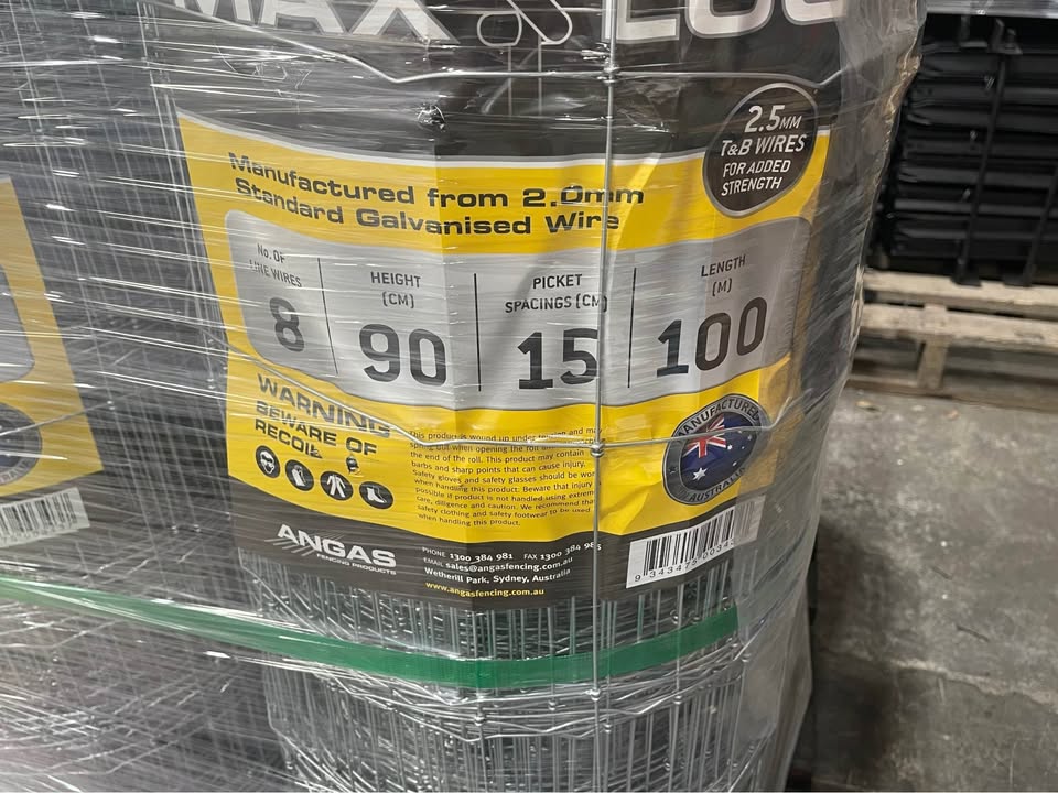Australian Made Hinge Joint Fencing Wire 115cm 90cm 100m Roll Rural Stock Farm Fence