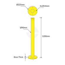 Load image into Gallery viewer, Yellow Bollard - 90mm x 900mm